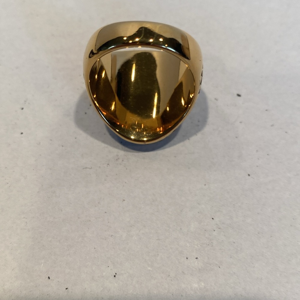Nip Men’s Goldtone Cross Ring - image 3